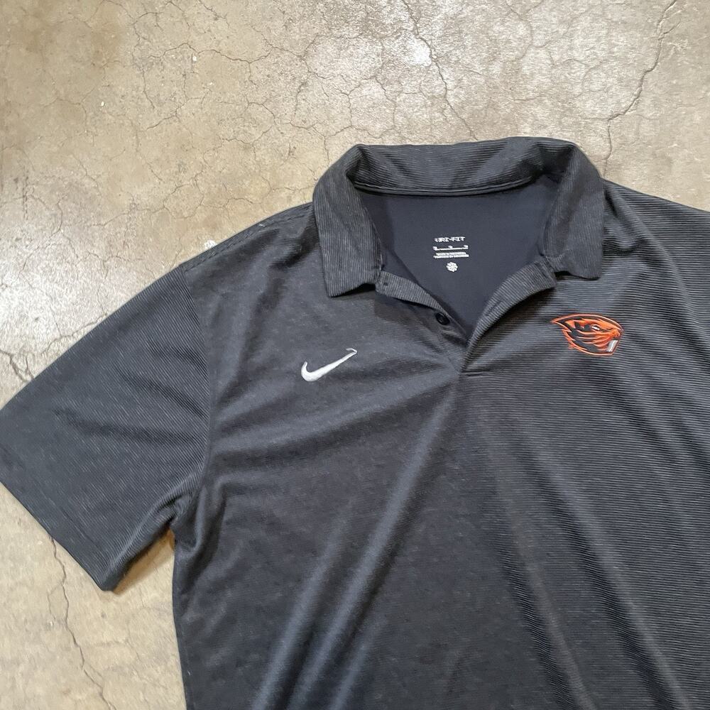 Oregon State Beavers Shirt Mens Medium Black Football Nike NCAA Polo Dri-Fit - Picture 2 of 7